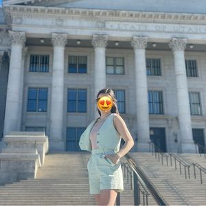 Zara Linen Blend Shorts & Vest